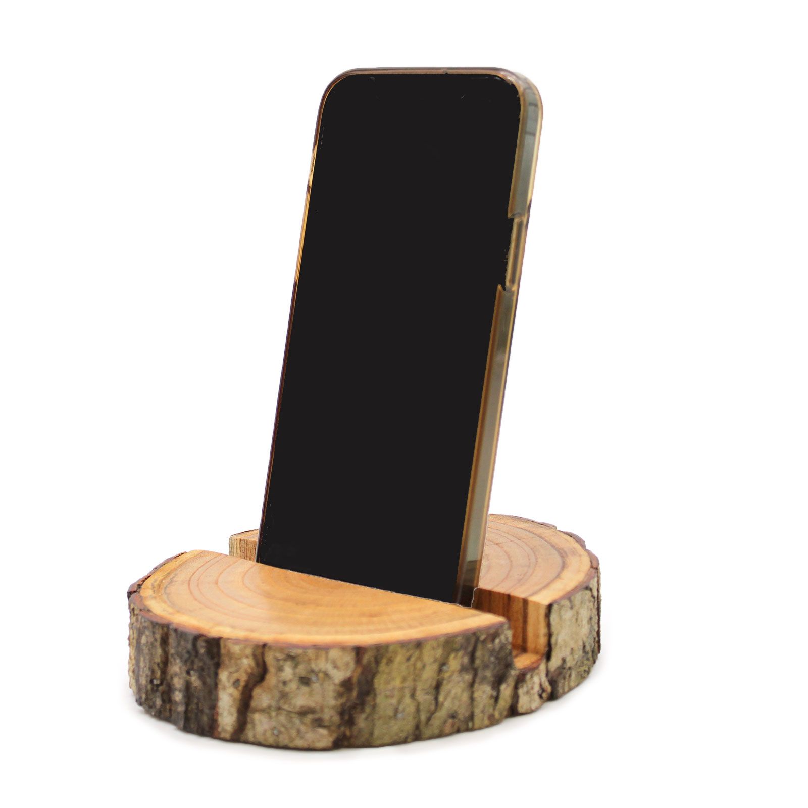 Small Log Phone Holder (full slice) – Natural | www.artisan-gifts.co.uk 4 Small Log Phone Holder (full slice) – Natural | www.artisan-gifts.co.uk 3