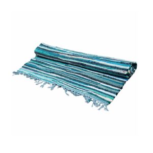Small Rag Rug – 50x90cm – premium quality – Aqua Blues | www.artisan-gifts.co.uk