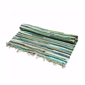 Small Rag Rug – 50x90cm – premium quality- Natural Greens | www.artisan-gifts.co.uk