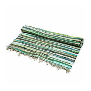 Small Rag Rug – 50x90cm – premium quality- Natural Greens | www.artisan-gifts.co.uk
