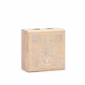 Small Square Box 10x10x4.2cm – Hamsa Whitewash | www.artisan-gifts.co.uk