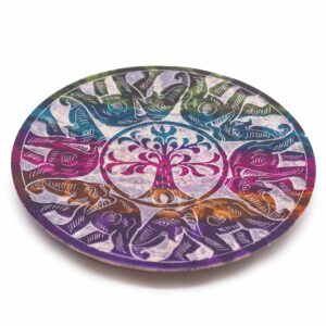 Soapstone Disc Incense Holder – 6 Lucky Elephants | www.artisan-gifts.co.uk 1