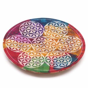 Soapstone Disc Incense Holder – 7 Flower of Life | www.artisan-gifts.co.uk 1
