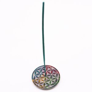 Soapstone Disc Incense Holder – Flower of Life | www.artisan-gifts.co.uk 1