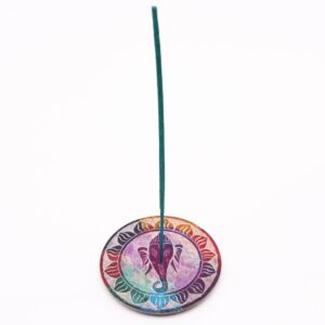 Soapstone Disc Incense Holder – Ganesha | www.artisan-gifts.co.uk 1