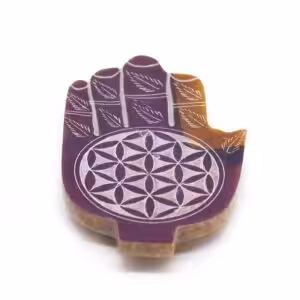 Soapstone Med Hamsa Incense Holder – Flower of Life | www.artisan-gifts.co.uk 1