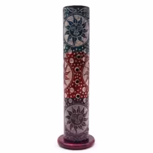 Soapstone Round Tower Incense Holder – Suns | www.artisan-gifts.co.uk 1