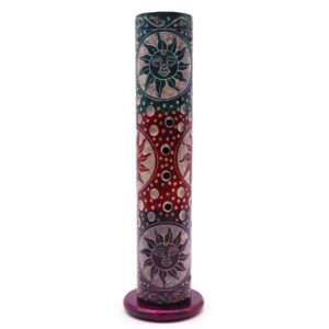 Soapstone Round Tower Incense Holder – Suns | www.artisan-gifts.co.uk 1