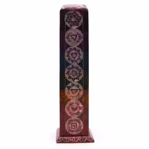 Soapstone Square Tower Incense Holder – 7 Charkras | www.artisan-gifts.co.uk 1