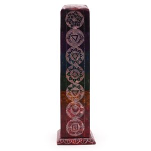 Soapstone Square Tower Incense Holder – 7 Charkras | www.artisan-gifts.co.uk 1