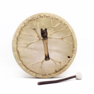 Spirit of the Bear – Shaman Drum & Stick- Tunable – 40cm | www.artisan-gifts.co.uk 1