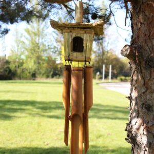 Square Seagrass Bird Box with Chimes 49x15cm | www.artisan-gifts.co.uk 1