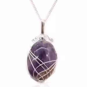 Swirl Wrapped Gemstone Necklace – Amethyst | www.artisan-gifts.co.uk 1