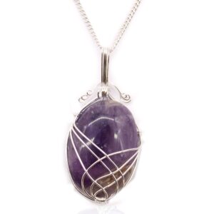Swirl Wrapped Gemstone Necklace – Amethyst | www.artisan-gifts.co.uk 1