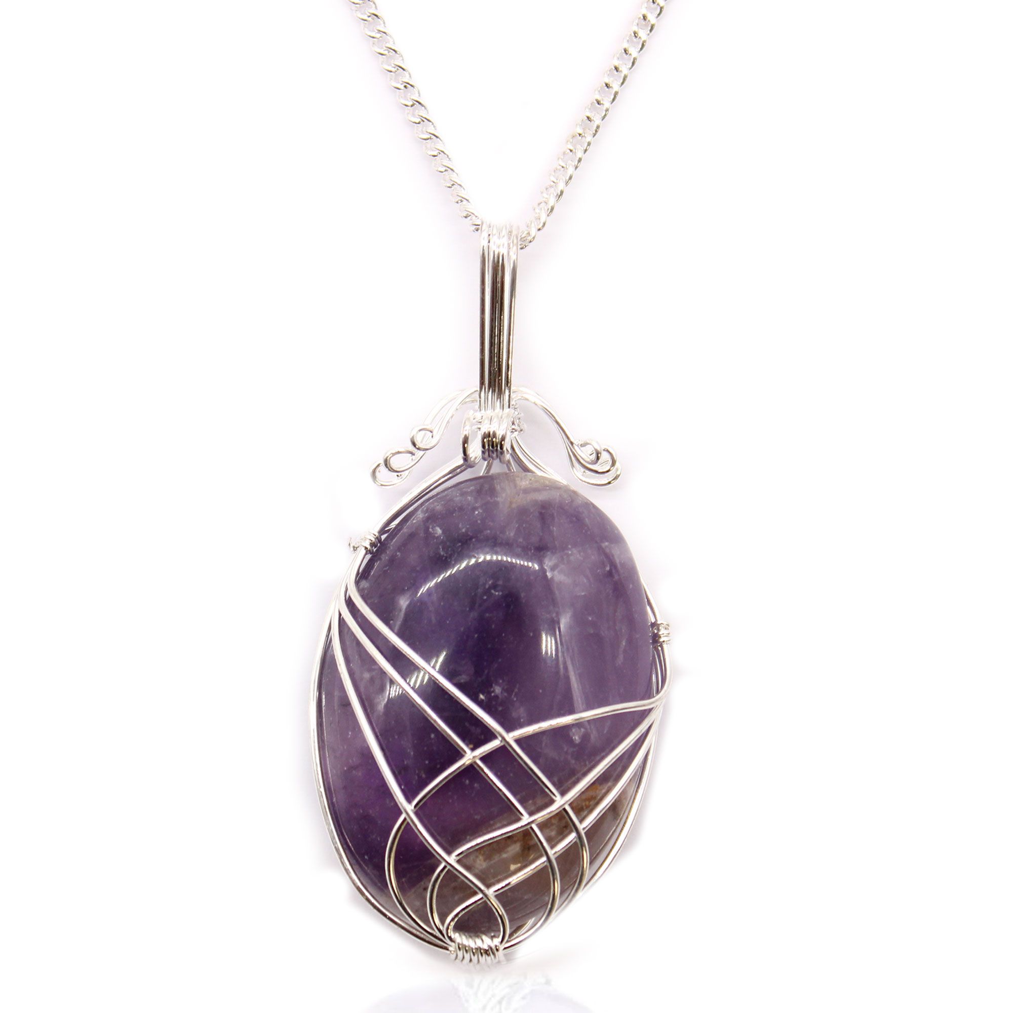 Swirl Wrapped Gemstone Necklace – Amethyst | www.artisan-gifts.co.uk 2 Swirl Wrapped Gemstone Necklace – Amethyst | www.artisan-gifts.co.uk 1