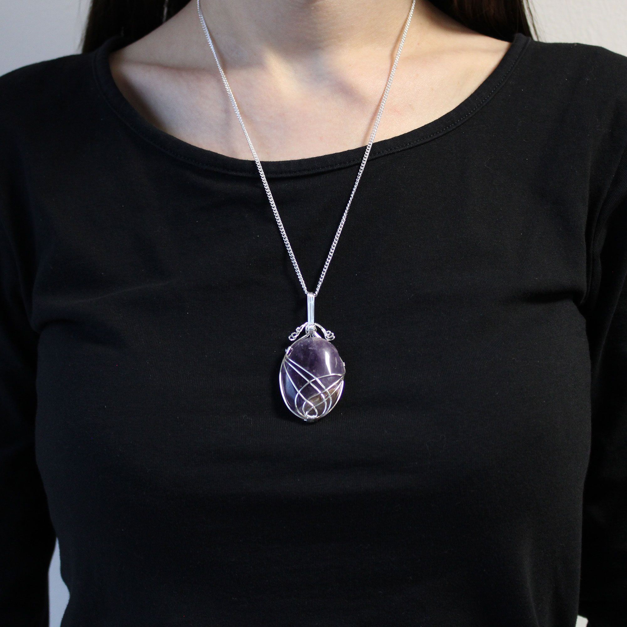 Swirl Wrapped Gemstone Necklace – Amethyst | www.artisan-gifts.co.uk 3 Swirl Wrapped Gemstone Necklace – Amethyst | www.artisan-gifts.co.uk 2