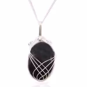 Swirl Wrapped Gemstone Necklace – Black Onyx | www.artisan-gifts.co.uk 1