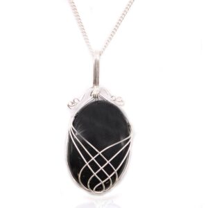Swirl Wrapped Gemstone Necklace – Black Onyx | www.artisan-gifts.co.uk 1