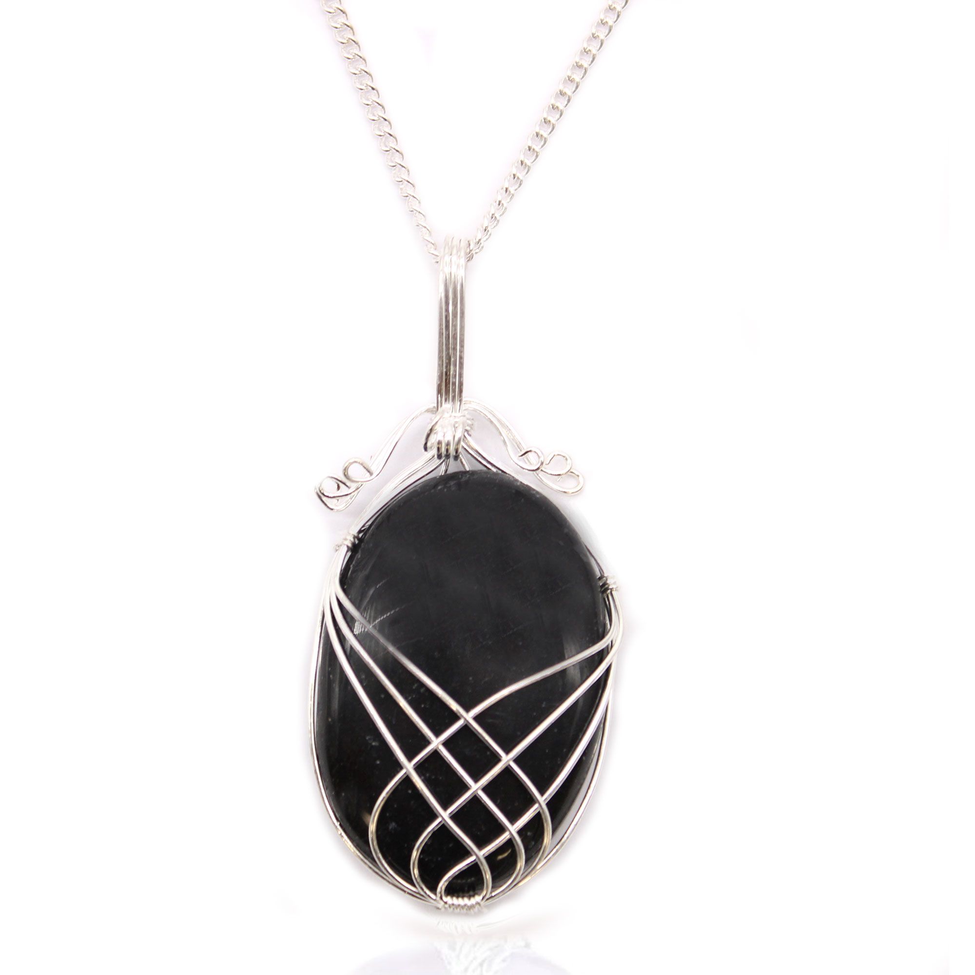 Swirl Wrapped Gemstone Necklace – Black Onyx | www.artisan-gifts.co.uk 2 Swirl Wrapped Gemstone Necklace – Black Onyx | www.artisan-gifts.co.uk 1