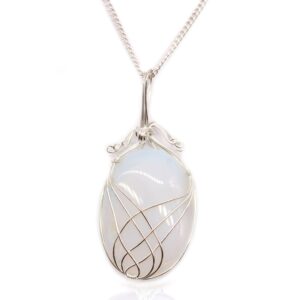 Swirl Wrapped Gemstone Necklace – Opalite | www.artisan-gifts.co.uk 1