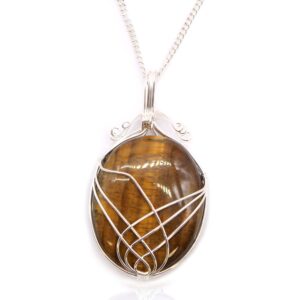 Swirl Wrapped Gemstone Necklace – Tiger Eye | www.artisan-gifts.co.uk 1