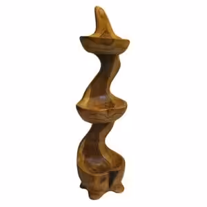 Teak Three Bowl Standing aprox 50cm | www.artisan-gifts.co.uk 1