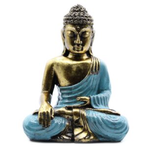 Teal & Gold Buddha – Large | www.artisan-gifts.co.uk 1
