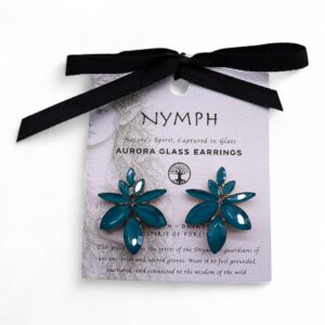 Teal Green – Vintage Glass – Flowers – Earrings | www.artisan-gifts.co.uk 1
