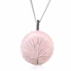 Tree of Life Gemstone Necklace – Rose Quartz | www.artisan-gifts.co.uk 1