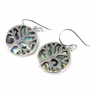 Tree of Life Silver Earrings 15mm – Abalone | www.artisan-gifts.co.uk 1