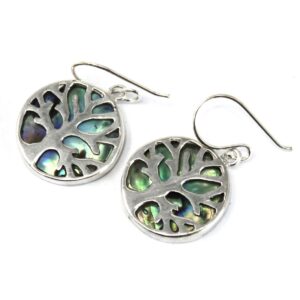 Tree of Life Silver Earrings 15mm – Abalone | www.artisan-gifts.co.uk 1