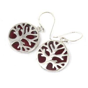 Tree of Life Silver Earrings 15mm – Coral Effect | www.artisan-gifts.co.uk 1