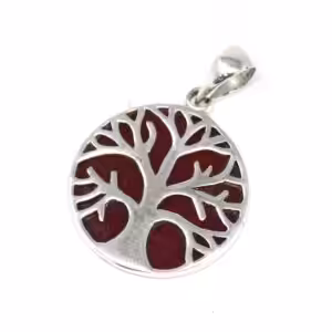 Tree of Life Silver Pendant 22mm – Coral Effect | www.artisan-gifts.co.uk 1