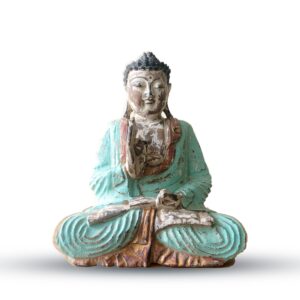Vintage Mint Hand Carved Buddha Statue – 30cm – Teaching Transmission | www.artisan-gifts.co.uk