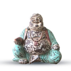Vintage Mint Hand Carved Buddha Statue – 40cm – Happy Buddha | www.artisan-gifts.co.uk