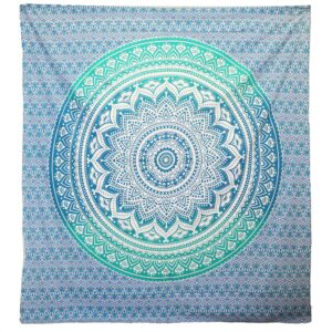 Wall Hanging / Beach Spread – Umrao Mandala – Green | www.artisan-gifts.co.uk