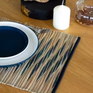 Water Hyacinth Natural Placemat – Blue Waves | www.artisan-gifts.co.uk