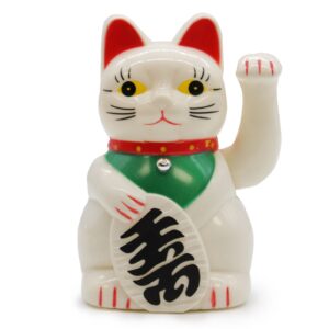 White  Money Cat – 15cm | www.artisan-gifts.co.uk