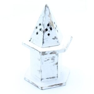 White Washed Incense Holder – Pyramid Mini House | www.artisan-gifts.co.uk 1