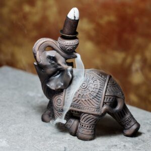 Wood Effect Elephant Backflow Incense Burner | www.artisan-gifts.co.uk 1