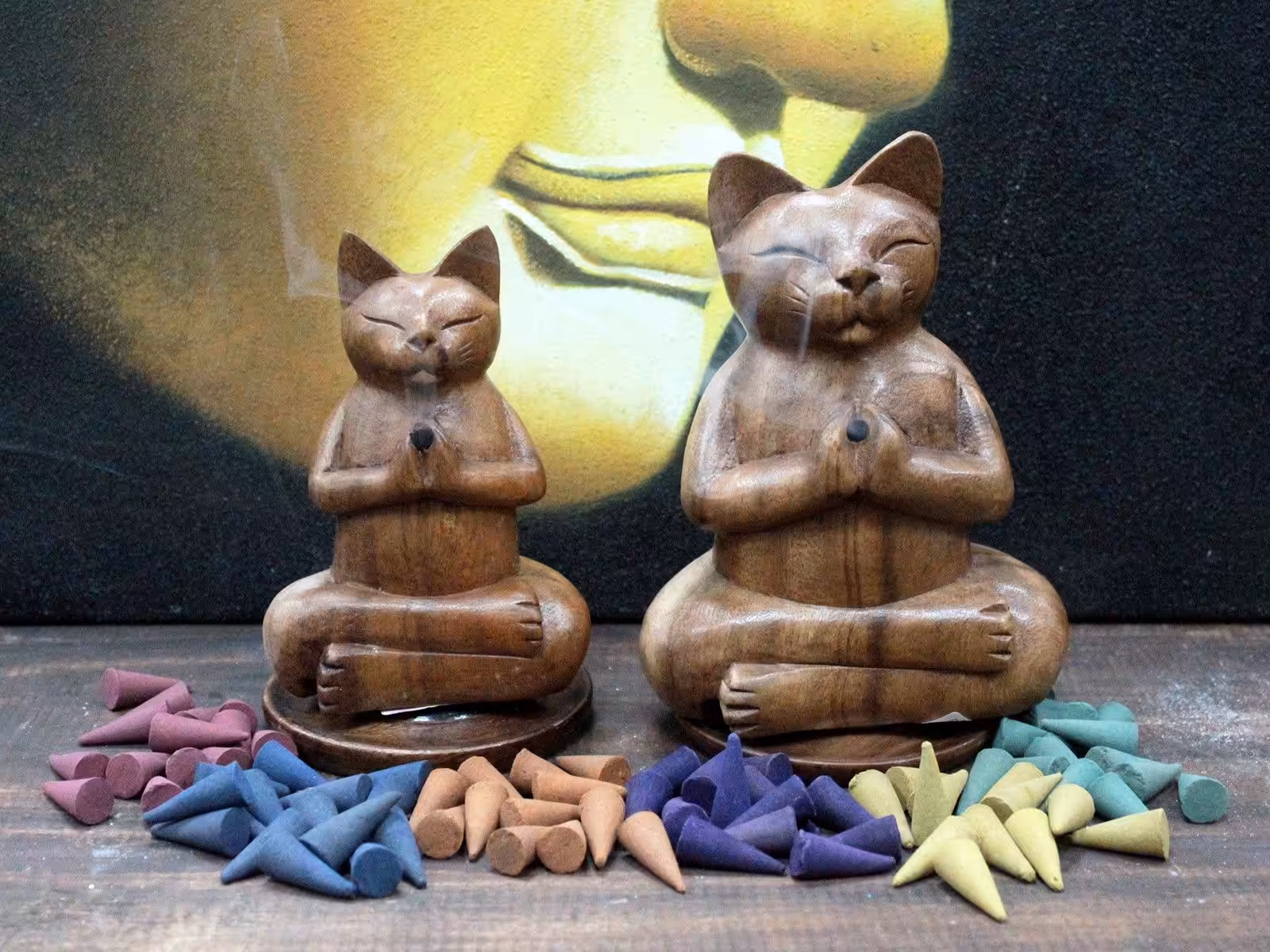 Wooden Carved Incense Burners – Lrg Yoga Cat | www.artisan-gifts.co.uk 3 Wooden Carved Incense Burners – Lrg Yoga Cat | www.artisan-gifts.co.uk 2