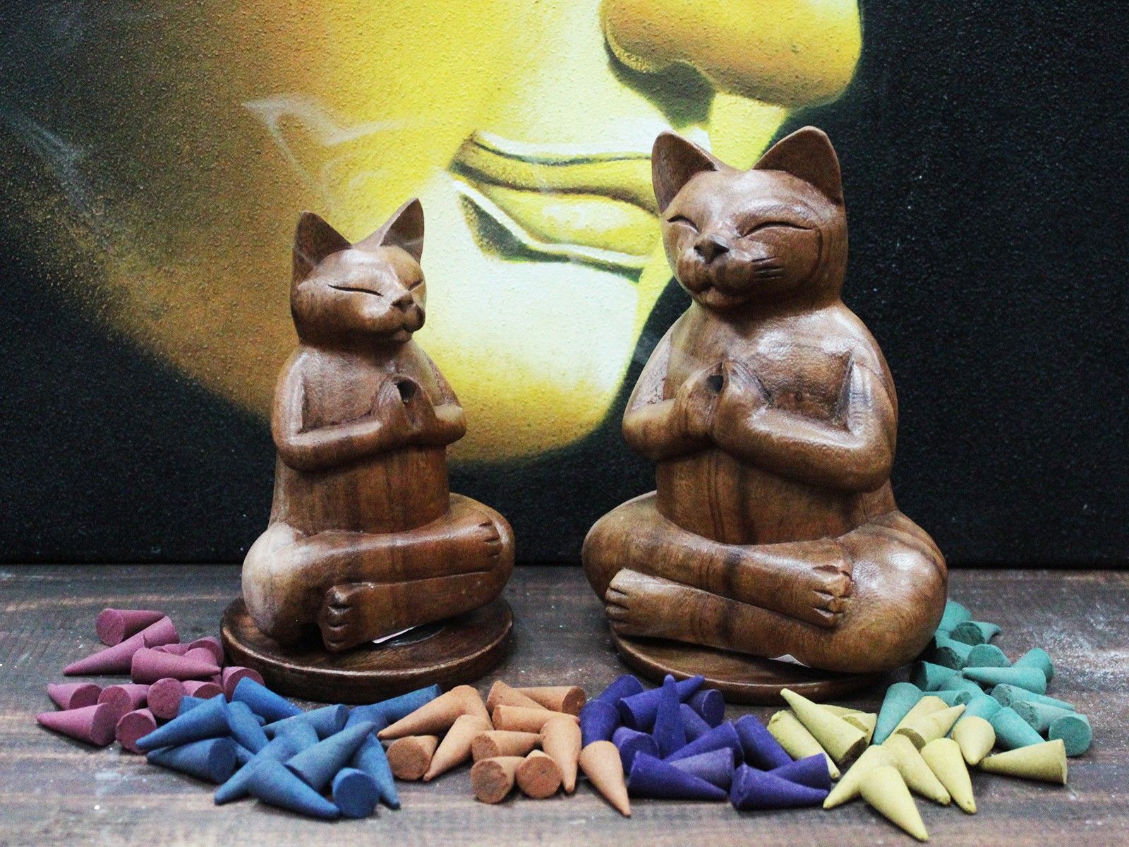 Wooden Carved Incense Burners – Lrg Yoga Cat | www.artisan-gifts.co.uk 6 Wooden Carved Incense Burners – Lrg Yoga Cat | www.artisan-gifts.co.uk 5