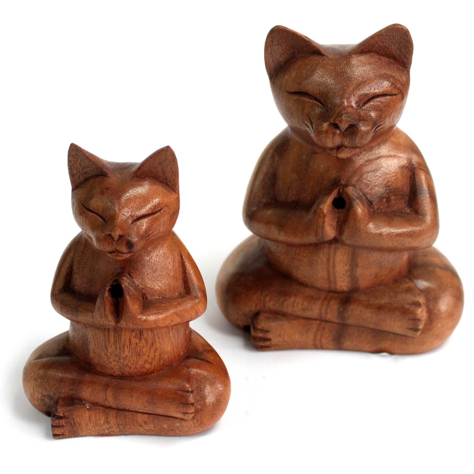 Wooden Carved Incense Burners – Med Yoga Cat | www.artisan-gifts.co.uk 4 Wooden Carved Incense Burners – Med Yoga Cat | www.artisan-gifts.co.uk 3