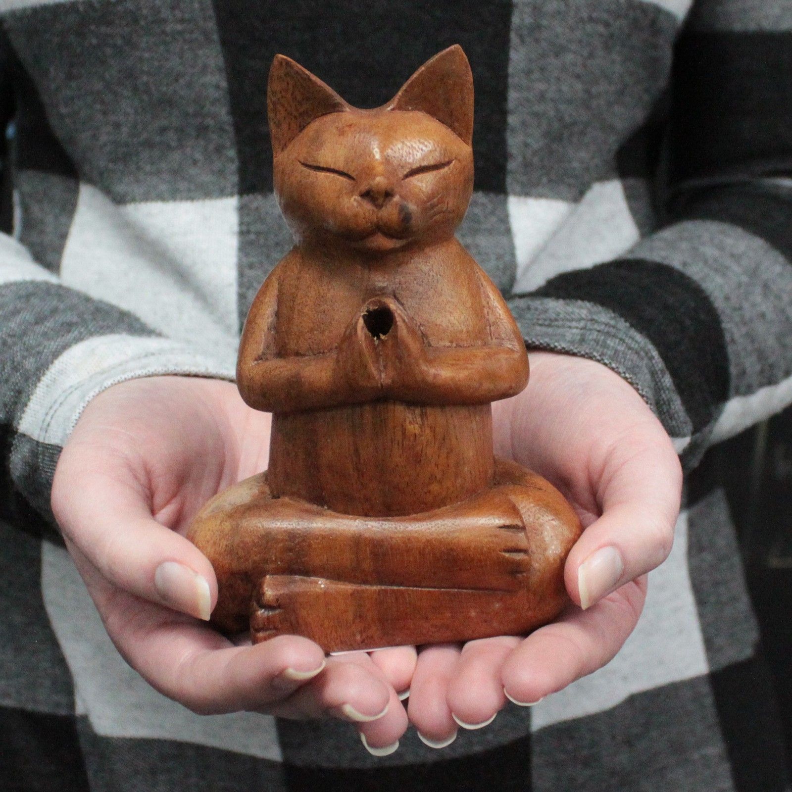 Wooden Carved Incense Burners – Med Yoga Cat | www.artisan-gifts.co.uk 6 Wooden Carved Incense Burners – Med Yoga Cat | www.artisan-gifts.co.uk 5