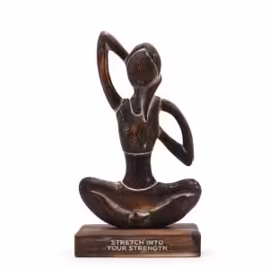 Wooden Yoga Lady – Antique – Cow Face Pose – “Stretch into Your Strength” | www.artisan-gifts.co.uk 1