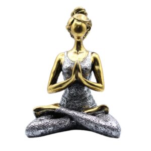 Yoga Lady Figure –  Bronze & Silver 24cm | www.artisan-gifts.co.uk 1