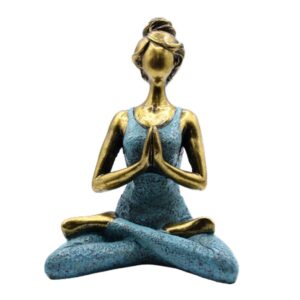 Yoga Lady Figure –  Bronze & Turqoise 24cm | www.artisan-gifts.co.uk 1