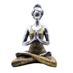 Yoga Lady Figure –  Silver & Gold 24cm | www.artisan-gifts.co.uk 1