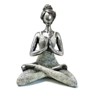 Yoga Lady Figure –  Silver & White 24cm | www.artisan-gifts.co.uk 1