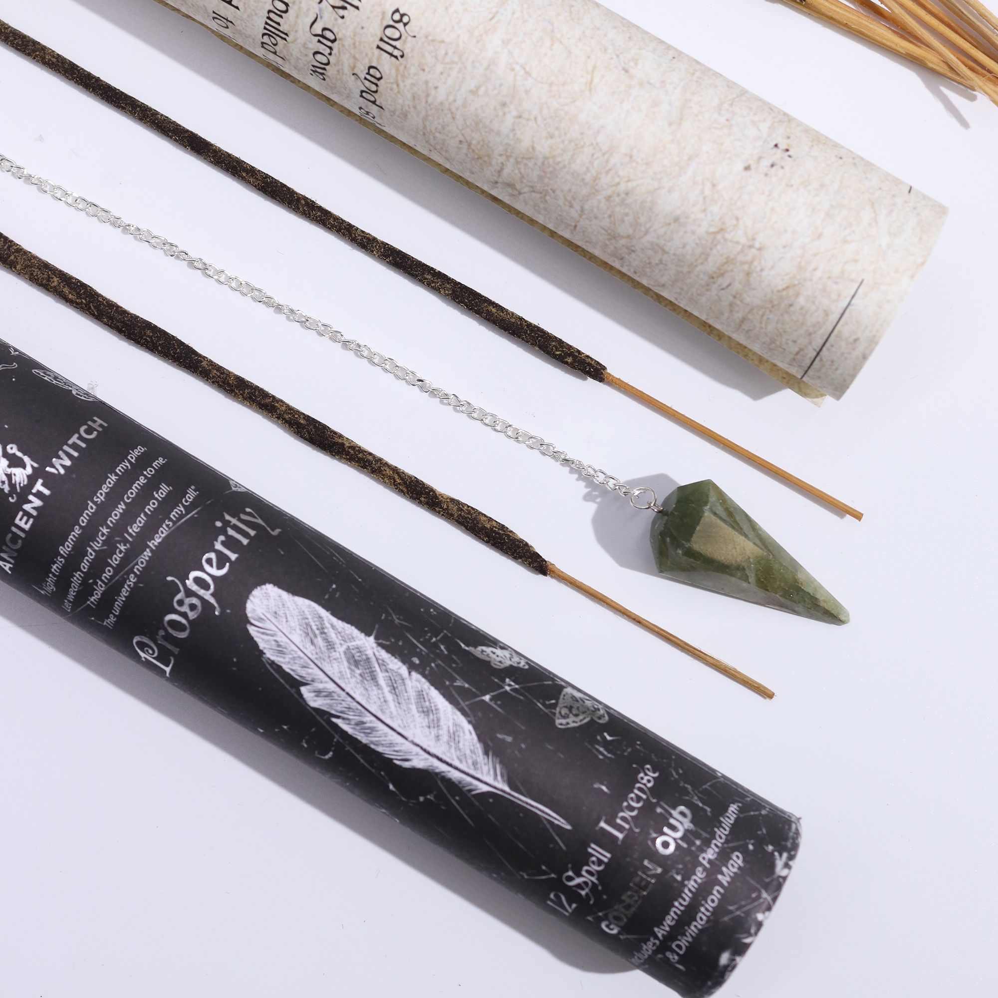 Ancient Witch Spell Incense – Prosperity – Aventurine Pendulum | www.artisan-gifts.co.uk 5 Ancient Witch Spell Incense - Prosperity - Aventurine Pendulum - Image 4